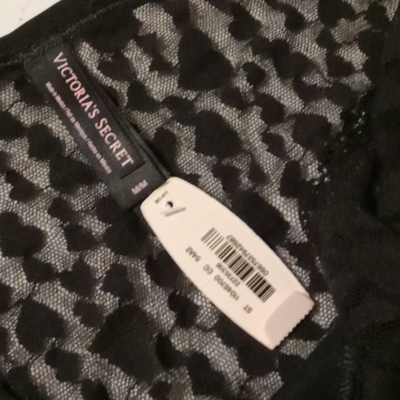 Victoria secret- Black Sheer Leopard Heart Print Bikini Style-M - Picture 4 of 5